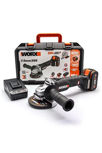 Genel Markalar WX813 20Volt 4.0Ah. Li-ion Tek Akülü 115mm Kömürsüz Profesyone...