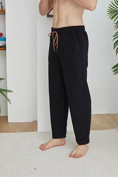 KLY 151 Μαύρο Fleece Oversize Μονό Κάτω Pantalon
