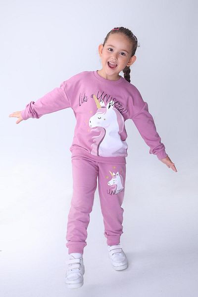 stella kids Unicorn Printed Girl's Suit (100% Cotton)