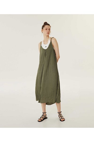 Twist Double-piece look embroidery dress