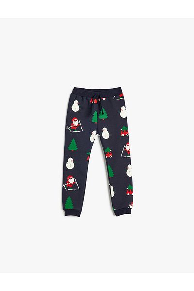 Koton Moș Crăciun - Pantaloni de trening înălțiți cu talie