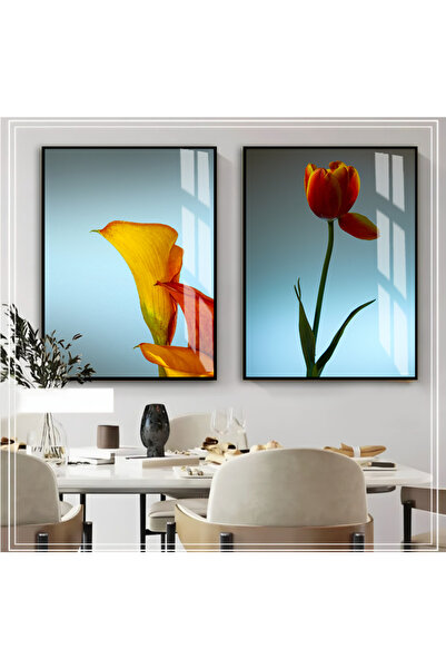 Harika bir ev Hari̇kabi̇rev | Yellow-Red Tulip Flower Combination 01 | Framed...