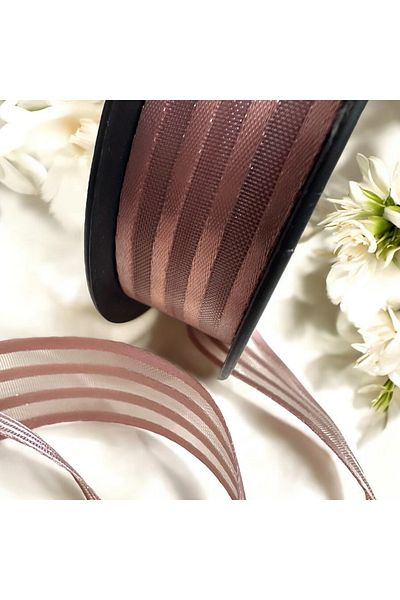 BukiroAtelier Shiny Transparent Organza Ribbon - 3m 2.5cm Packing Ribbon for Engagement and Bundle
