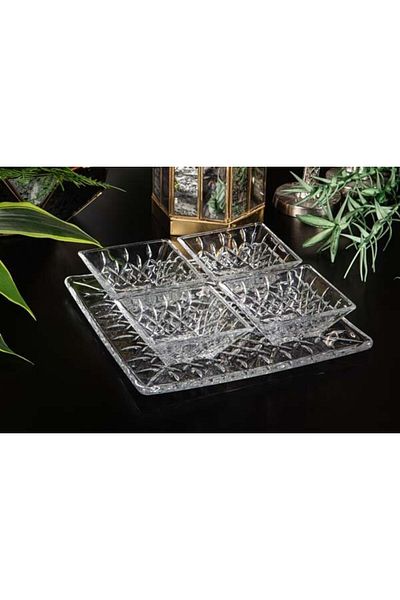 ROY KING Chester 4-Piece Glass Bowl with Plate