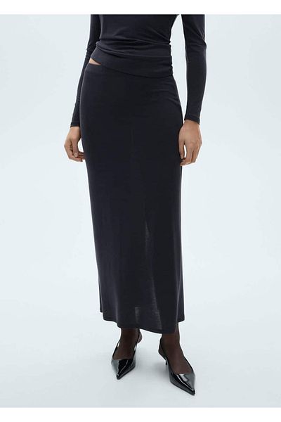 MANGO Woman Fusta lungă de tricotaj