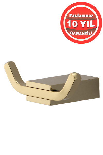 ÇELİK BANYO Paslanmaz Pirinç Titanik Bornozluk Havlu Askısı Altın Gold