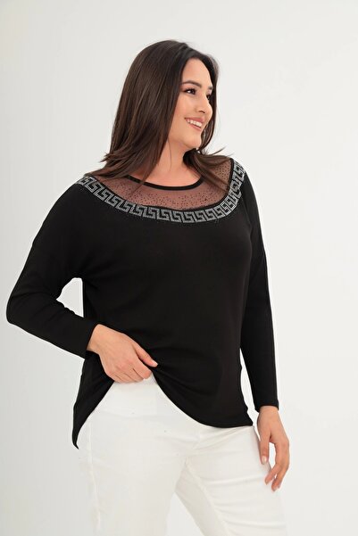 aytemas Μπλούζα με στάμπα από τούλι πέτρα