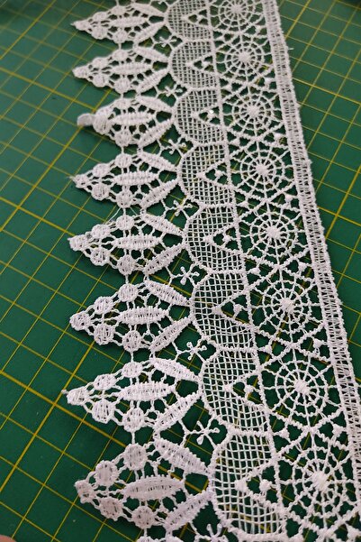 DUAYEN Güpür dantel kar beyaz metaforik üzüm kenar desen 1 metre