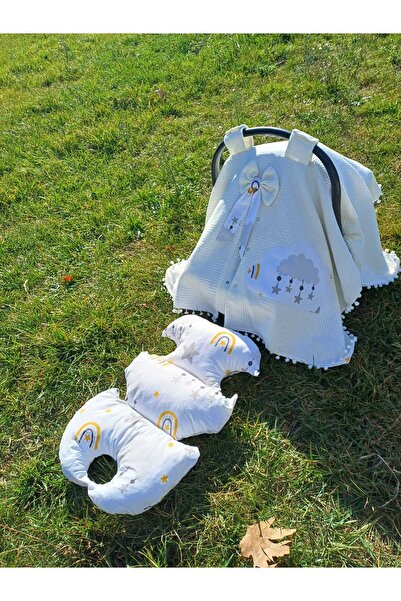 Mery Çift Katlı Puset Örtüsü- Puset Seti- Puset Örtüsü-ortopedik Minderi-çarş...