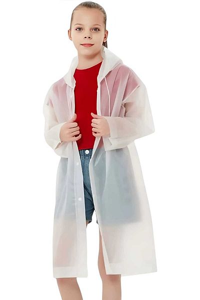 Uniquetrenders Unisex Children's Windproof Hooded Raincoat Eva Raincoat