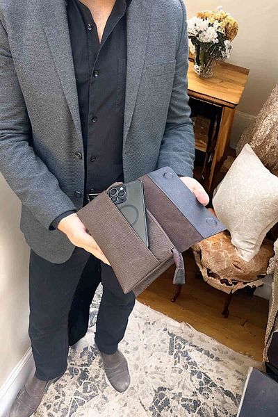 Dodo4men Top Quality Men's Canvas Coffee Hand and Wrist Bag
