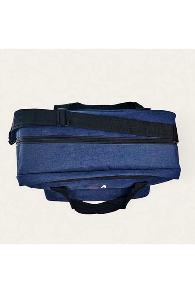 LIGHTINGHM 35 Liter 3 Pocket Travel Sport Sightseeing Water Resistant Long Strap Cabin Size Navy Blue Shoulder Handbag
