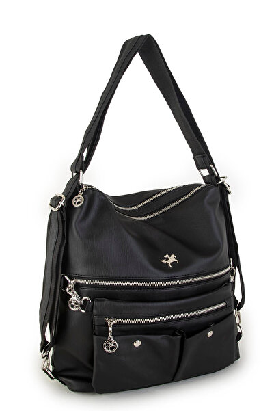 Nas Bag Rucsac și geantă de umăr cu design convertibil - negru