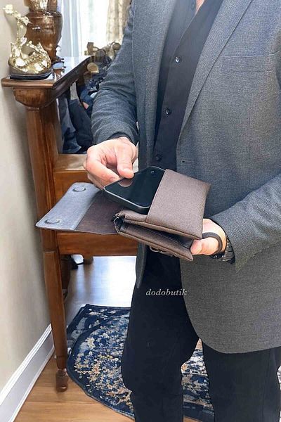 Dodo4men Top Quality Men's Canvas Coffee Hand and Wrist Bag