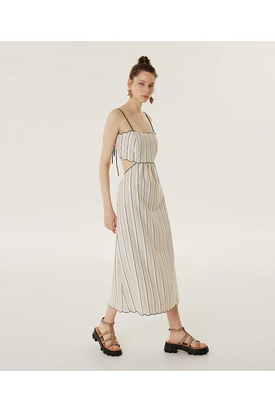 Twist Cutout-Kleid mit Linienmuster