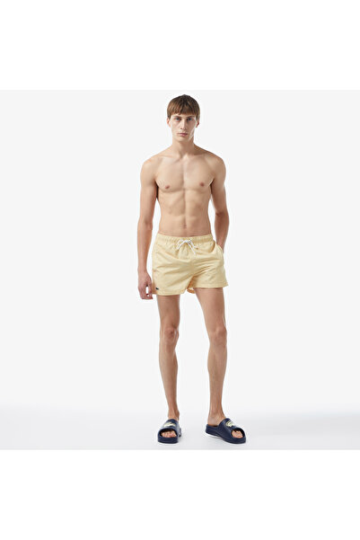 Lacoste Erkek Desenli Sarı Mayo Şort
