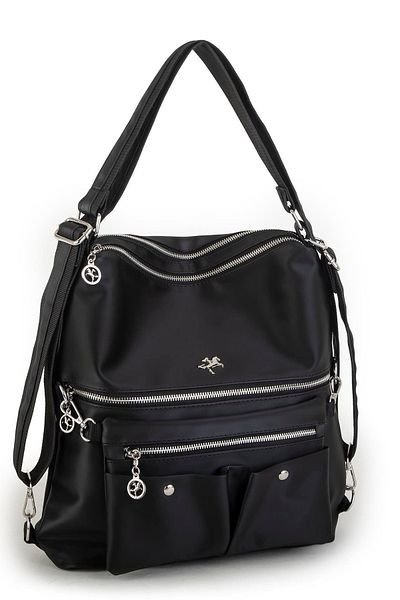 Nas Bag Rucsac și geantă de umăr cu design convertibil - satin negru