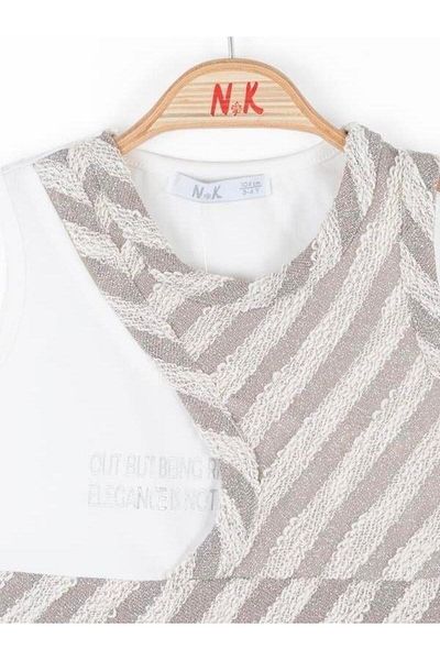 NK Girl's Glitter Detailed Crop Top
