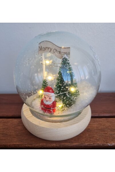 ARD Dekoratif Işıklı Fanus İçinde Noel Baba Yılbaşı Biblosu