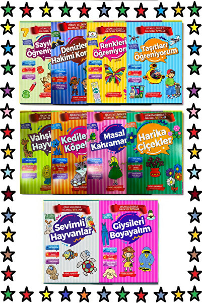 GÖNÜL YAYINCILIK 3-7 Yaş Eğitici-öğretici Süper Boyama Seti 10 Kitap