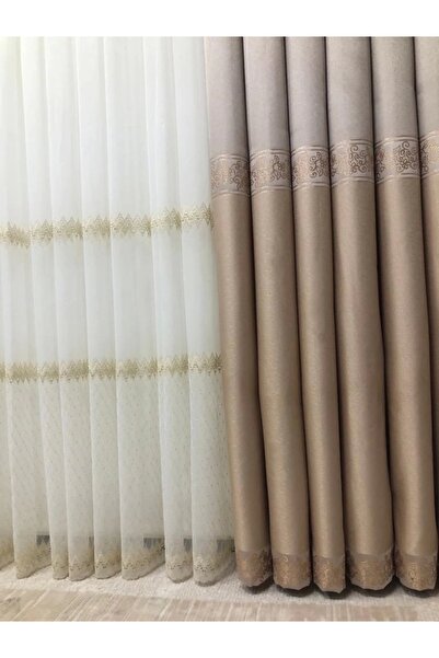 NİVEMESHOME Nivemeshome Gold V-5201 1/3 Κοντά πλισέ κουρτίνα φόντου Apm