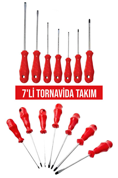 CocoVia 7'li Tornavida Takım Set - Mıknatıslı Düz Ve Yıldız Tornavida Seti