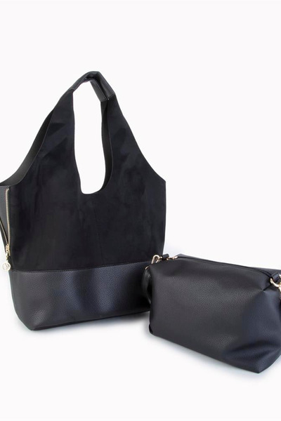 Nas Bag Жіноча сумка через плече із замші - чорна