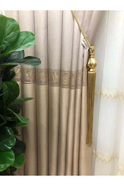 NİVEMESHOME Nivemeshome Gold V-5201 1/3 Κοντά πλισέ κουρτίνα φόντου Apm