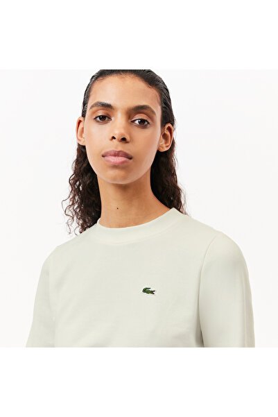 Lacoste Kadın Regular Fit Bisiklet Yaka Beyaz Sweatshirt