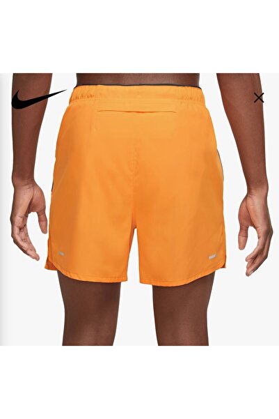 Nike Dri-Fit Challenger Erkek Siyah Koşu Şort (TURUNCU)