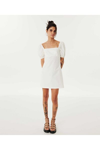 Twist Popeline-Kleid mit quadratischem Ausschnitt