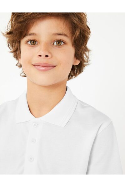 Marks & Spencer Saf Pamuklu 2'li Polo Yaka T-Shirt (2-16 Yaş)