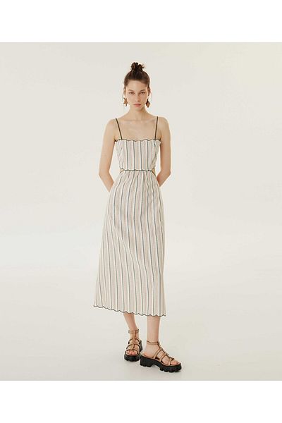 Twist Cutout-Kleid mit Linienmuster