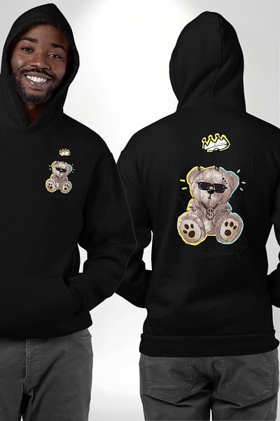 Angemiel Black Hooded and Back Printed Unisex Sweatshirt - Keep Out Reality