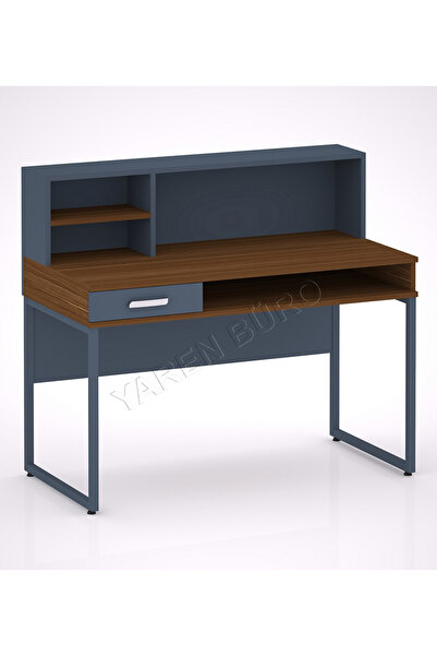 MEHMET YAREN BURO HM30 Modern Tasarım Ceviz Krem Renk Bölmeli Çekmeceli Metal...