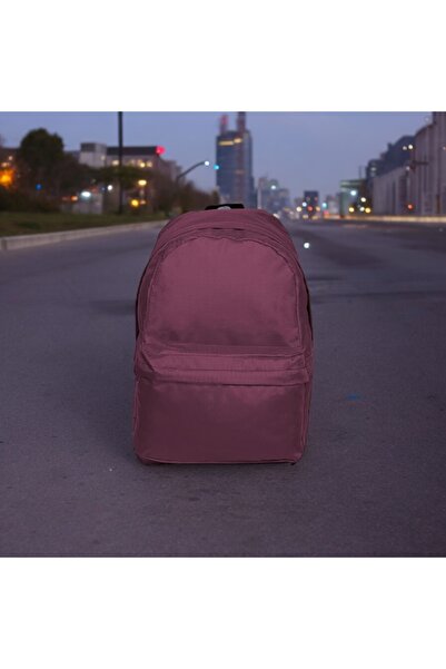 By Polo Club Düz Bordo Günlük Seyahat Kurs Sırt Çantası Plain Burgundy Daily Travel Course Backpack(HUGBAG)