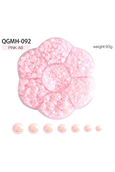 Venalisa 5600 Adet İnci Taş Tırnak Süsleme Nail Art Pink AB