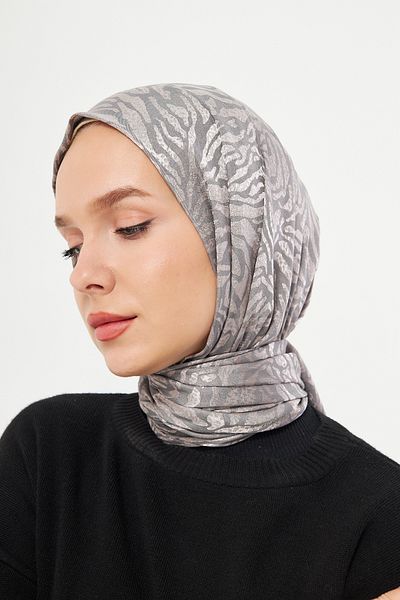 Scarf Gi Shine Diagonale Jacquard Shawl - Grey Powder Shades