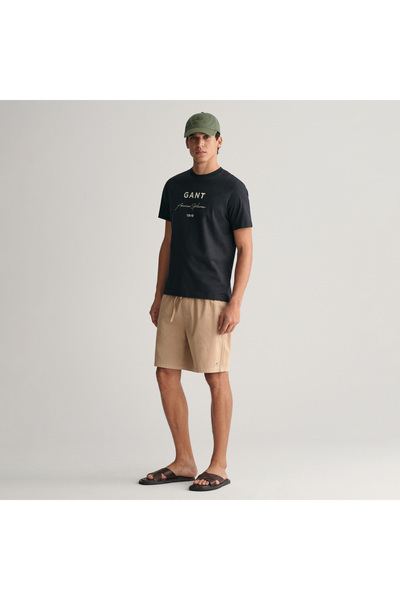 Gant Erkek Bej Regular Fit Logolu Şort