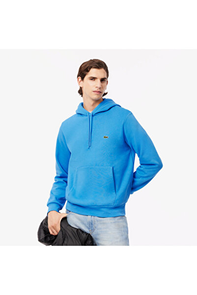 Lacoste Erkek Classic Fit Kapüşonlu Mavi Sweatshirt