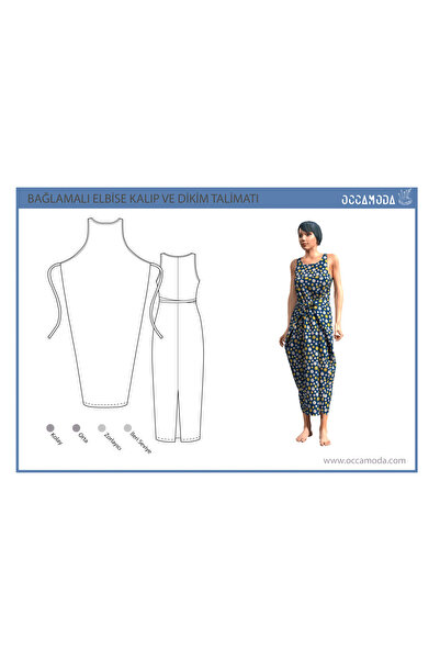 Handmade Bağlamalı Elbise Dikim Kalıbı ve Türkçe Resimli Dikiş Talimatı