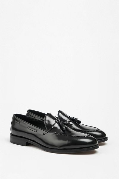 Galliano Shoes Black Genuine Leather - Classic Shoes with Microlight Sole, London