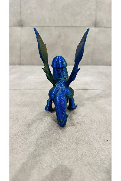 YUONİS ART Dino Dick Winged - Blue Golden
