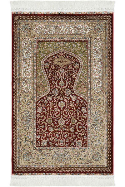 Cool Halı Prayer 02 Kırmızı Hediyelik Halı Seccade Kalın Namaz Halısı Çeyizlik Gelin Damat Çift Bohça Seccade