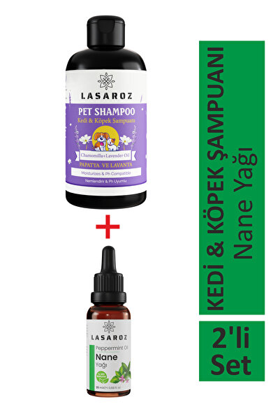 lasaroz Kedi Köpek Şampuanı 250 ml + Nane Yağı 20 ml Kaşıntı Mide ve Solunum ...