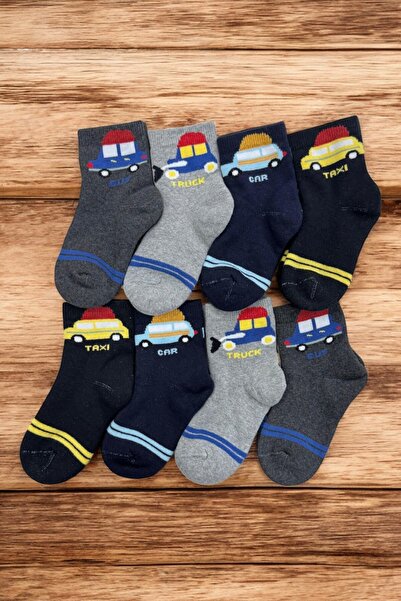 tibo 8 чифта безшевни зимни дебели хавлиени чорапи с автомобилни шарки на пръ...