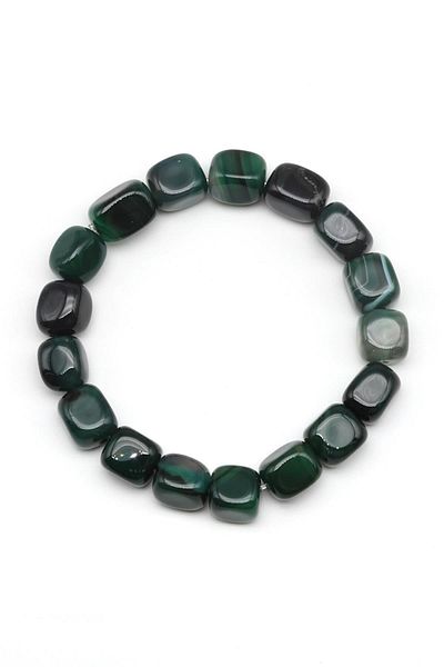 Alina Jewelry Natural Agate Stone Bracelet - 9*11 Mm, 1St Quality, Positive Energy and Healing Effect