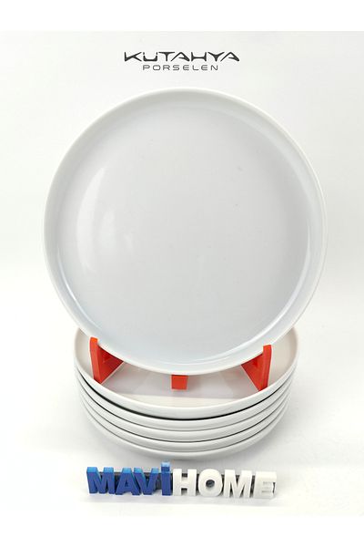 Kütahya Porselen White Sweet Moderna Series 19 cm Plate - Set of 6