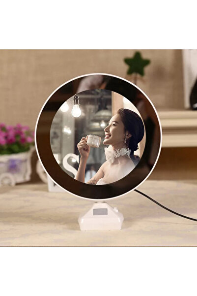 Livava Işikli Yuvarlak Sihirli Ayna Ve Çerçeve, Beyaz, 19x14