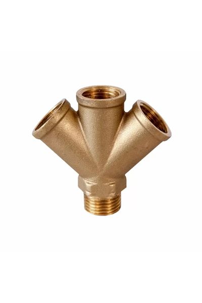 melfxxl eticaret Yellow Triple Fork Connection 3/8Kuzgun Ticaret